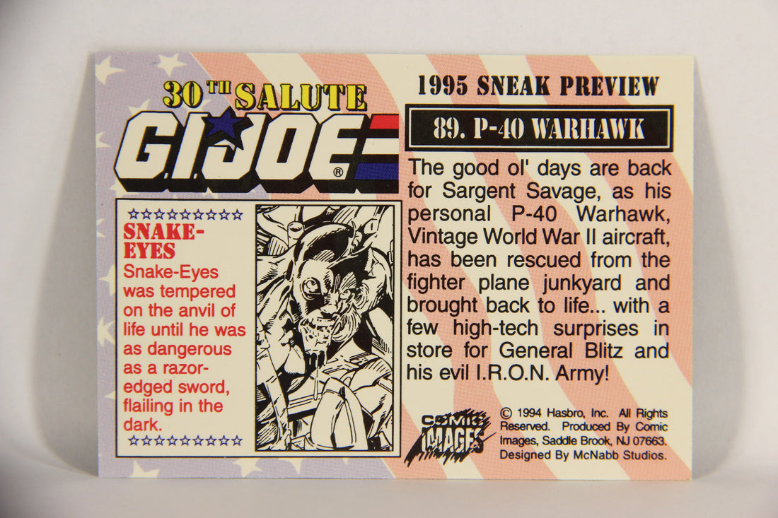 GI Joe 30th Salute 1994 Trading Card #89 P-40 Warhawk ENG L018624