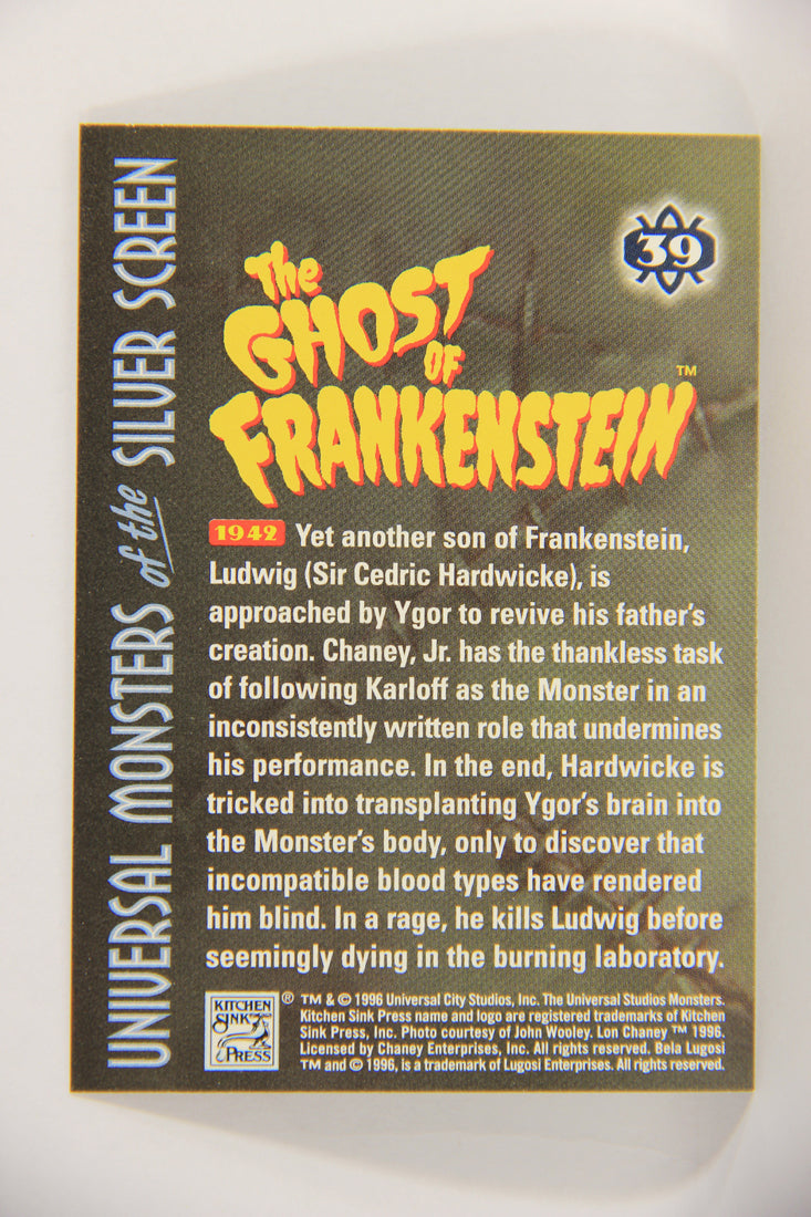 Universal Monsters Of The Silver Screen 1996 Card #39 The Ghost Of Frankenstein 1942 L018668