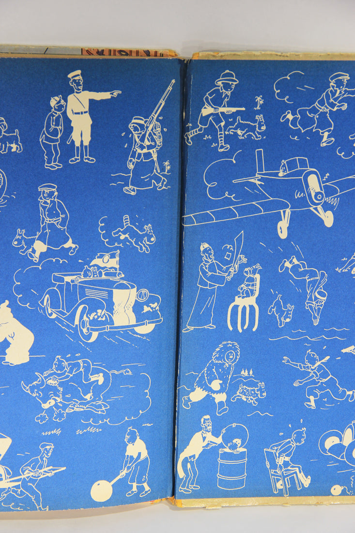 1955 Tintin Les Cigares Du Pharaon B14 Dos Jaune French Comics BD Bande Dessinée L018676