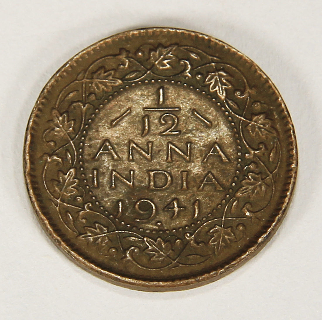 1941 (b) India British 1/12 Anna King George VI - Mumbai Bombay Coin L018682