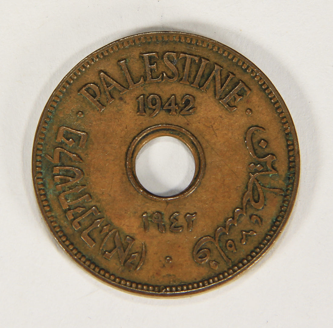 1942 Palestine 10 Mils KM#4 Bronze Coin L018698