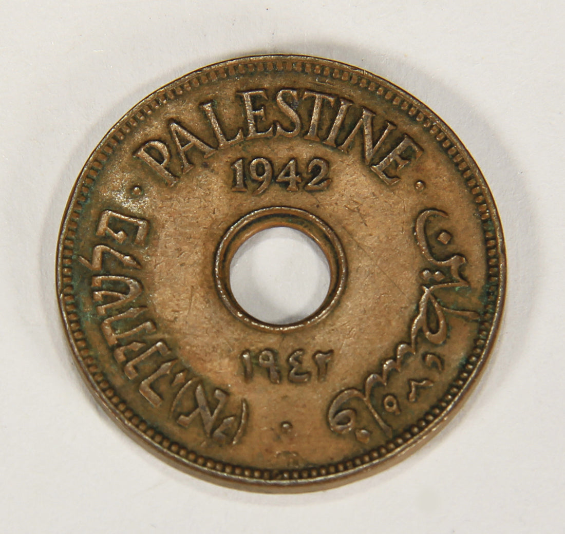 1942 Palestine 10 Mils KM#4 Bronze Coin L018698