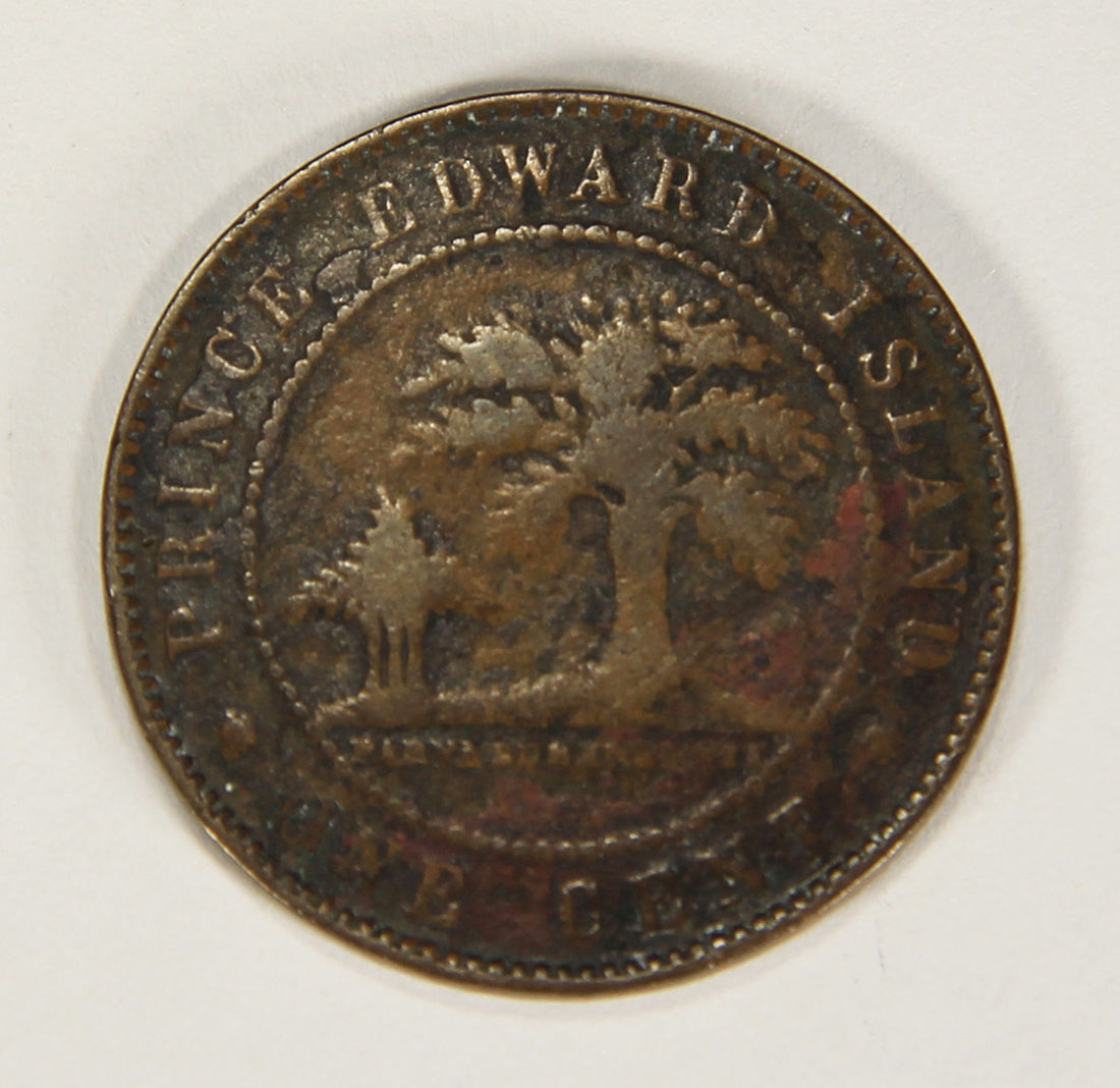 1871 Canada Prince Edward Island 1 Cent Queen Victoria Coin PEI One Cent L018701