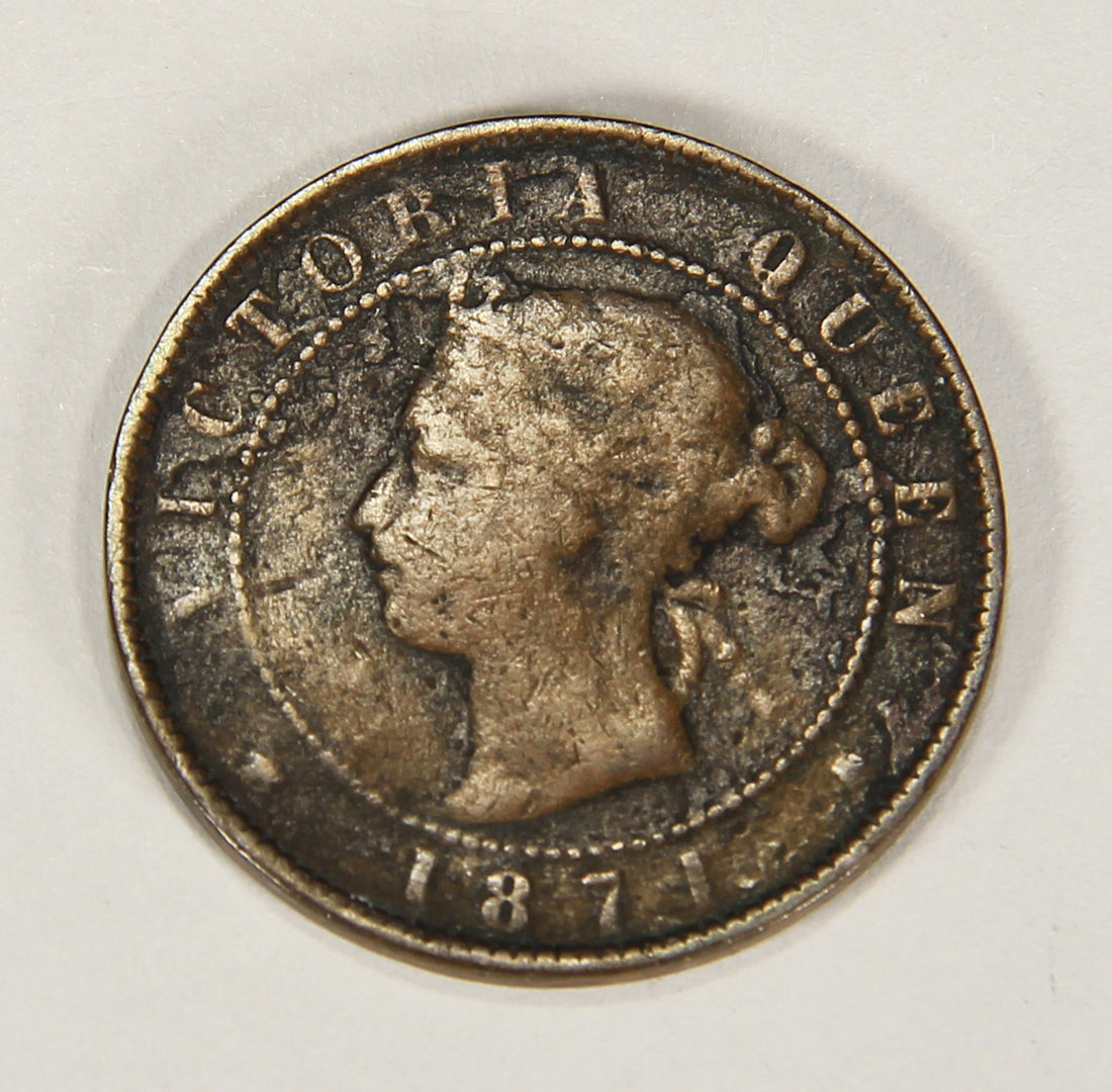 1871 Canada Prince Edward Island 1 Cent Queen Victoria Coin KM#4 PEI One Cent L018701