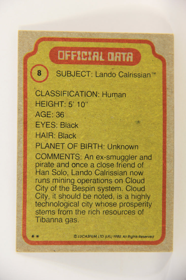 Star Wars Empire Strikes Back Trading Card #8 Lando Calrissian ENG L018710