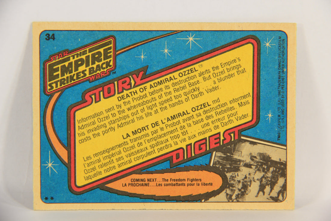 Star Wars Empire Strikes Back Card #34 Death Of Admiral Ozzel FR-ENG OPC L018732