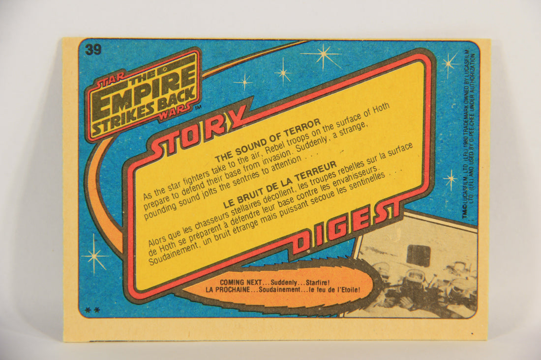 Star Wars Empire Strikes Back Card #39 The Sound Of Terror FR-ENG OPC L018734