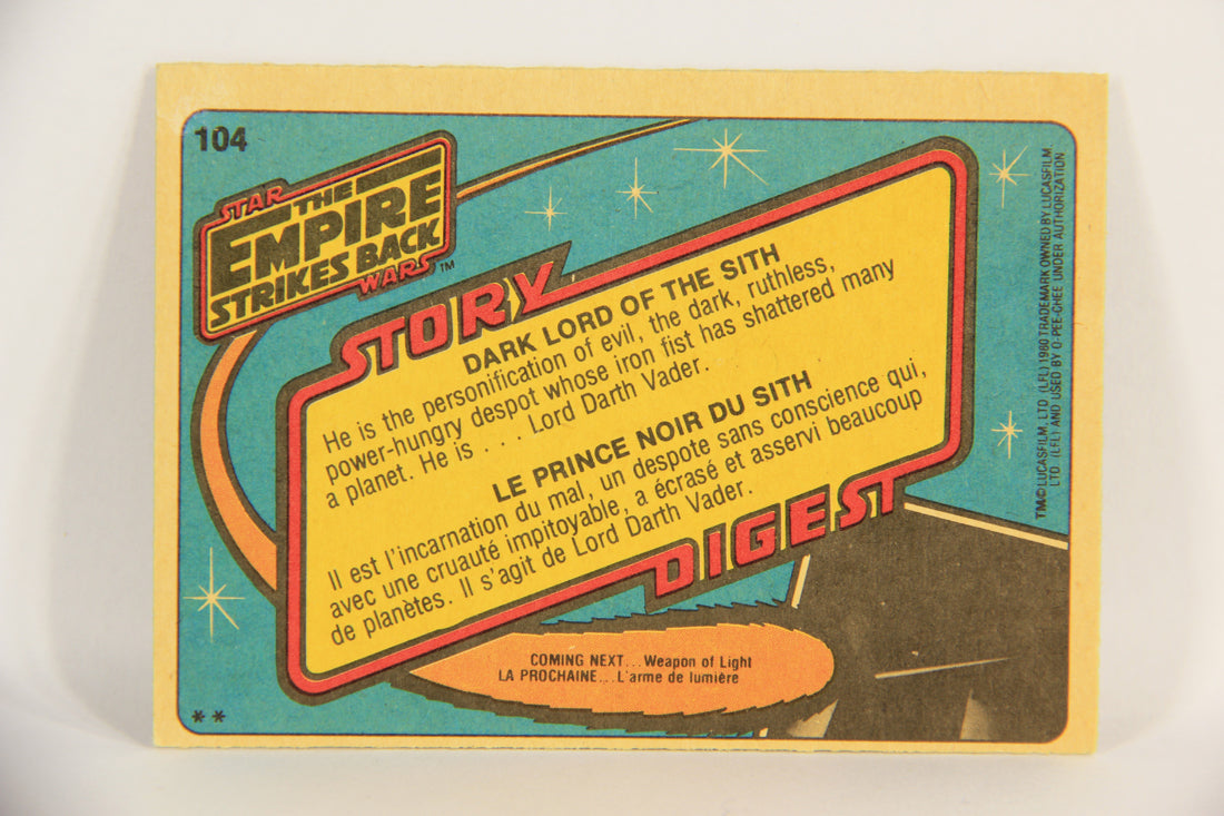 Star Wars Empire Strikes Back Card #104 Dark Lord Of The Sith FR-ENG OPC L018749