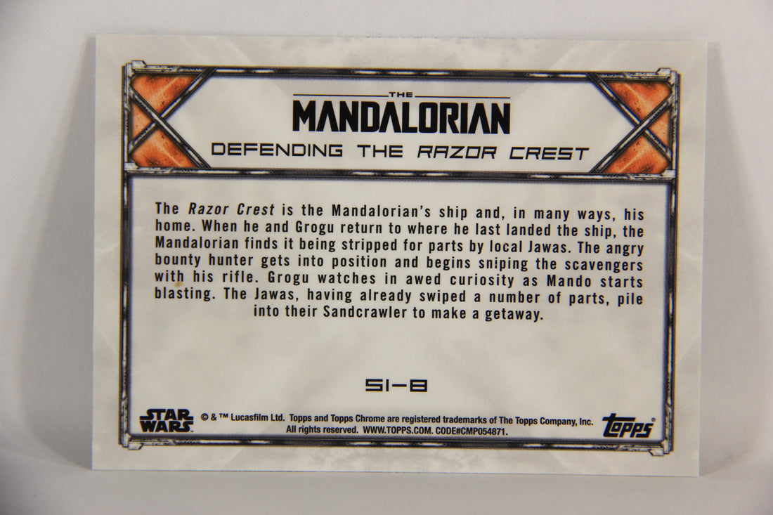 Star Wars 2022 Mandalorian Beskar Card #S1-8 Defending The Razor Crest Refractor L018887