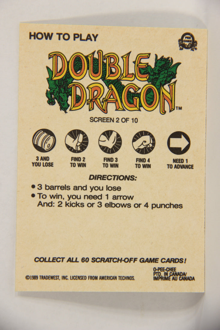 Nintendo Double Dragon 1989 Scratch-Off Card Screen #2 Of 10 ENG L018942