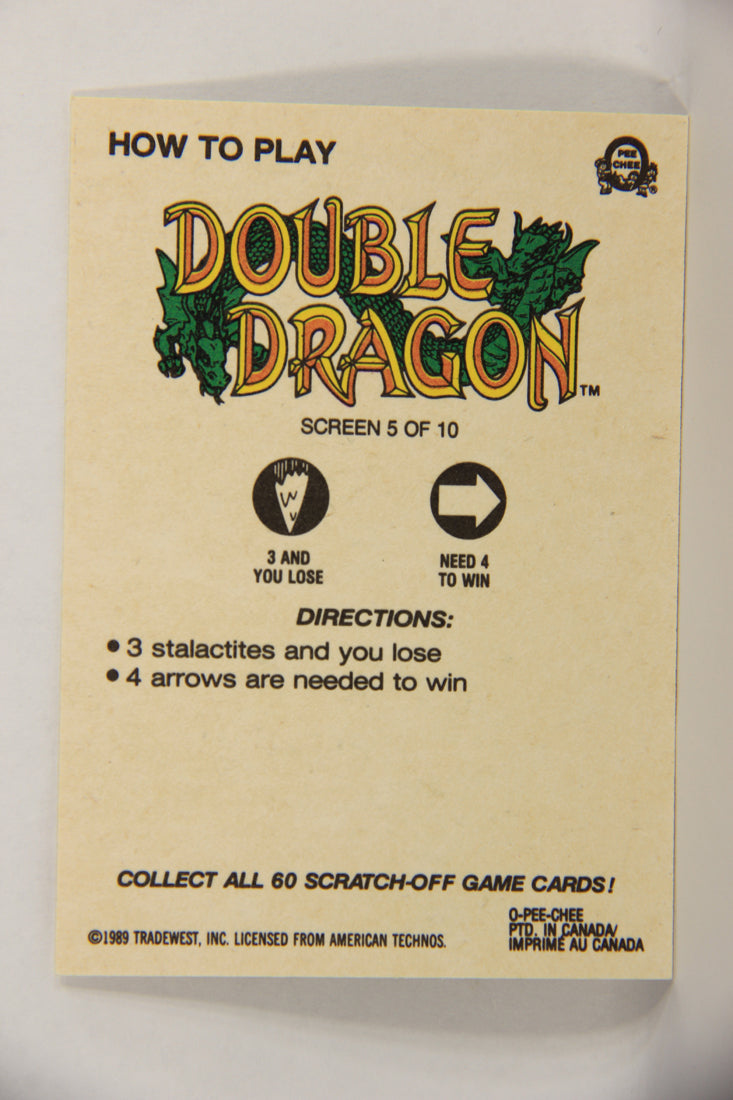 Nintendo Double Dragon 1989 Scratch-Off Card Screen #5 Of 10 ENG L018944