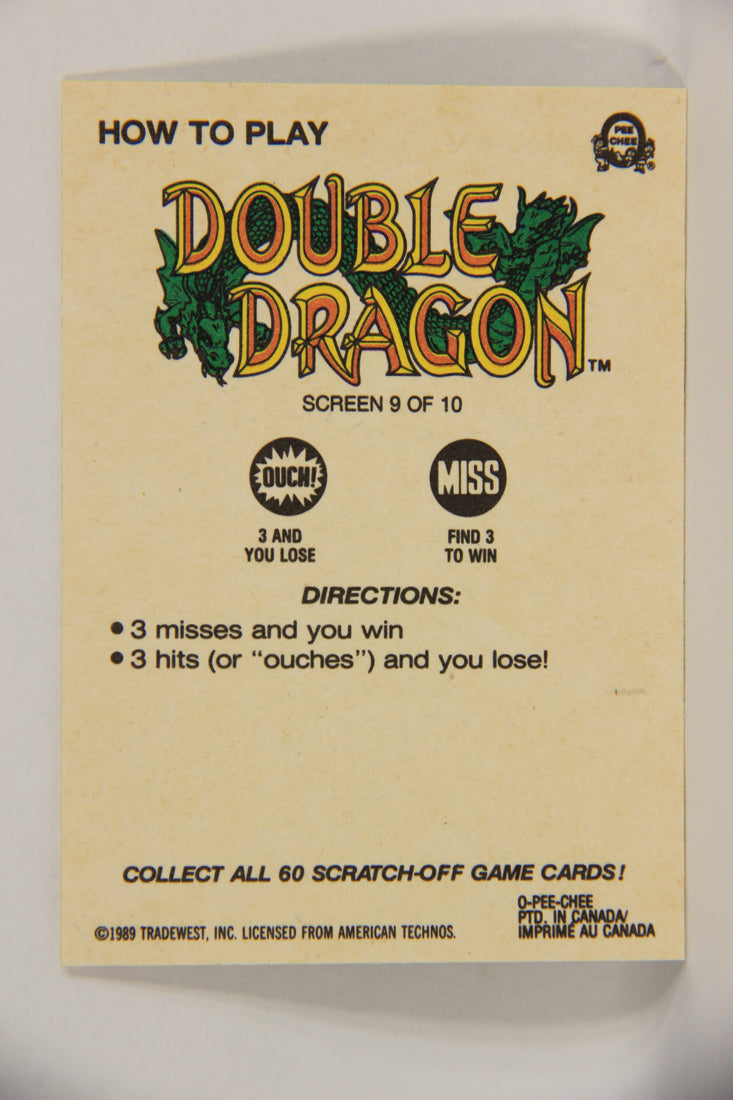 Nintendo Double Dragon 1989 Scratch-Off Card Screen #9 Of 10 ENG L018948