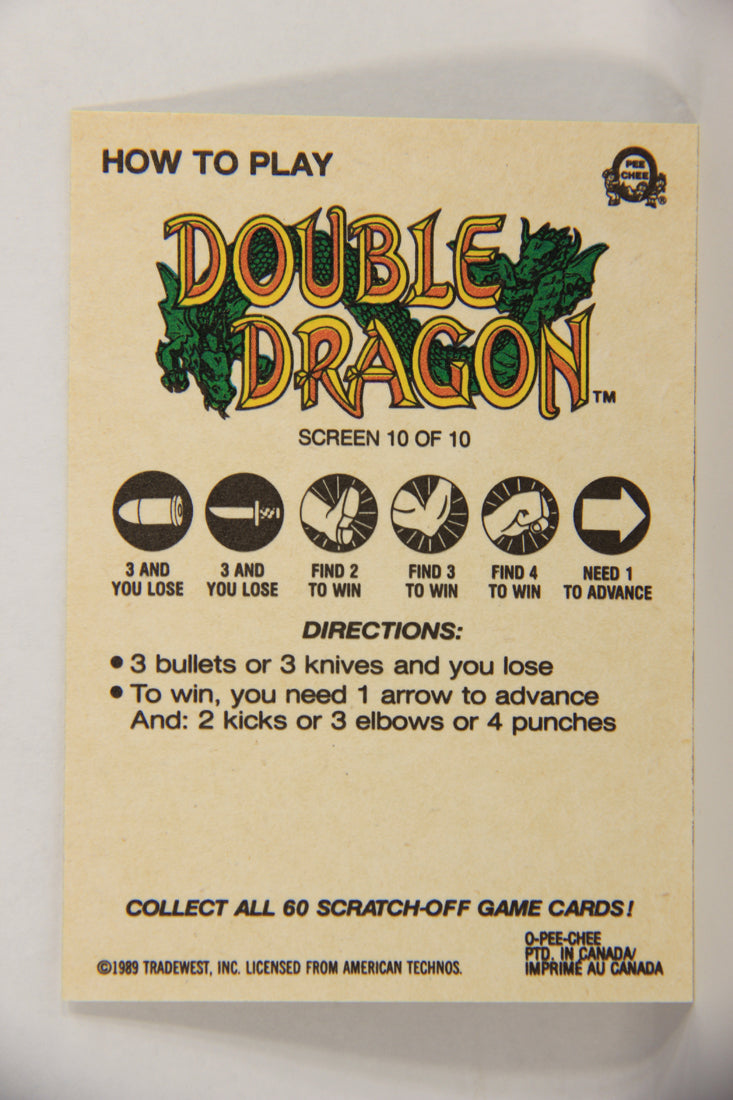 Nintendo Double Dragon 1989 Scratch-Off Card Screen #10 Of 10 ENG L018949