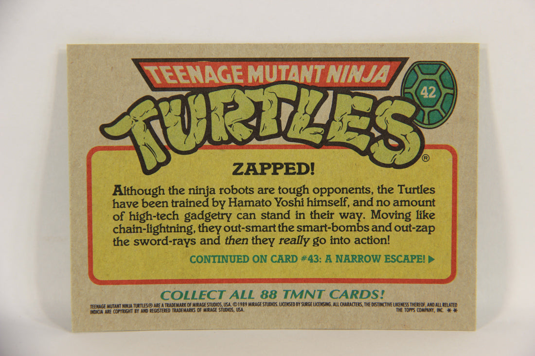 Teenage Mutant Ninja Turtles 1989 Trading Card #42 Zapped ENG L018978