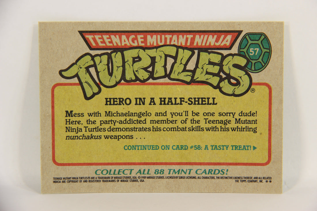 Teenage Mutant Ninja Turtles 1989 Trading Card #57 Hero In A Half-Shell ENG L018981