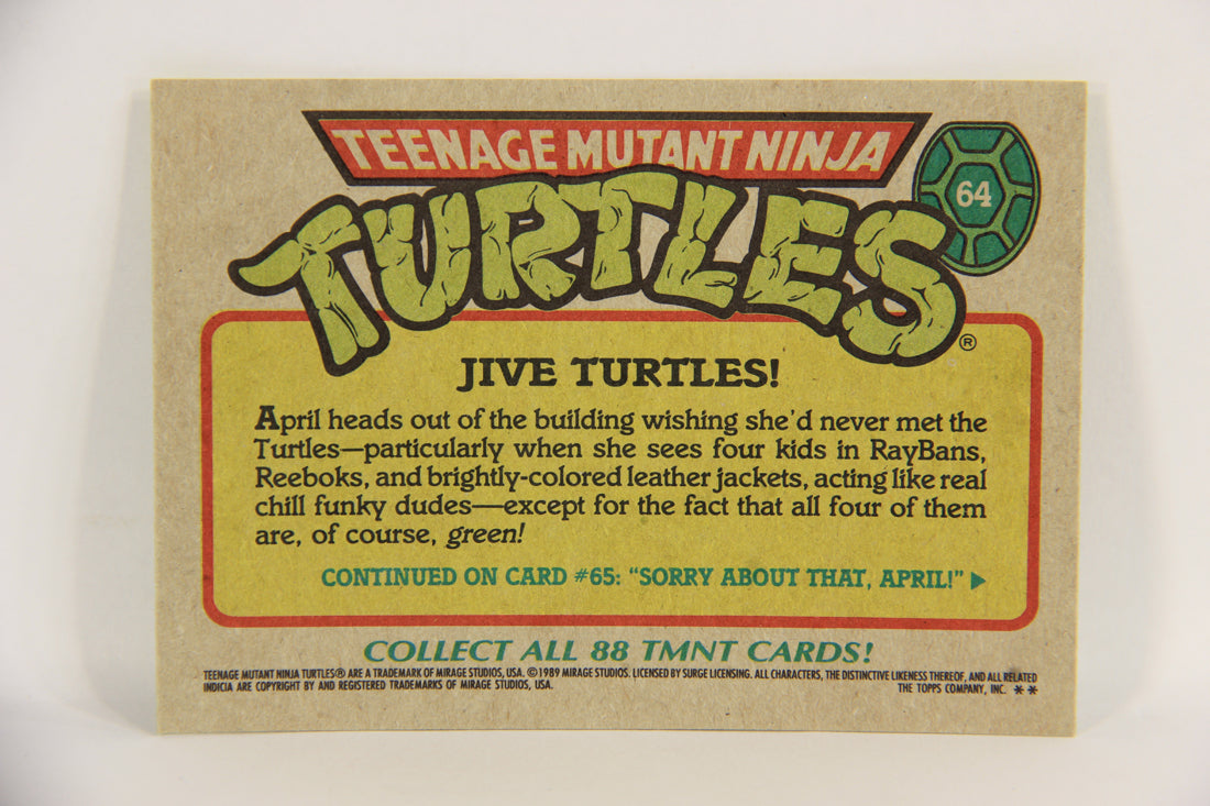 Teenage Mutant Ninja Turtles 1989 Trading Card #64 Jive Turtles ENG L018982