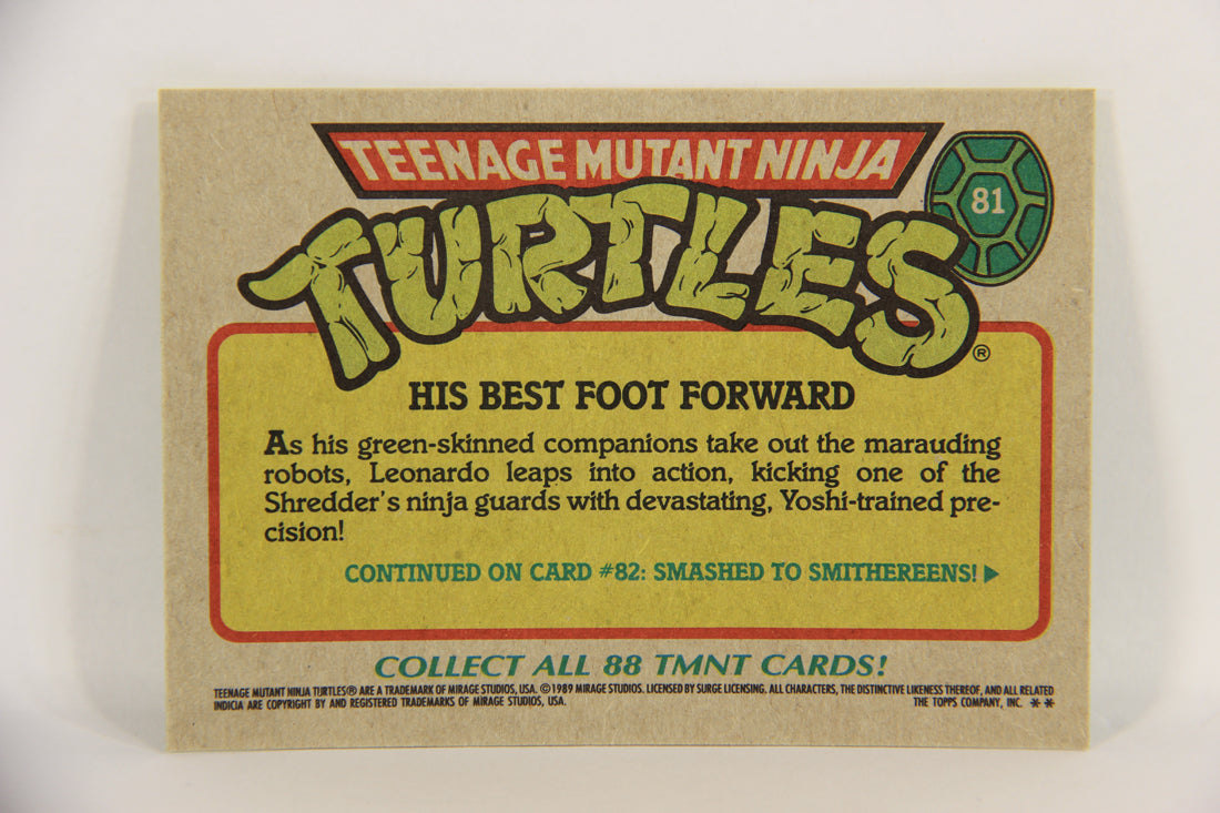 Teenage Mutant Ninja Turtles 1989 Trading Card #81 His Best Foot Forward ENG L018985