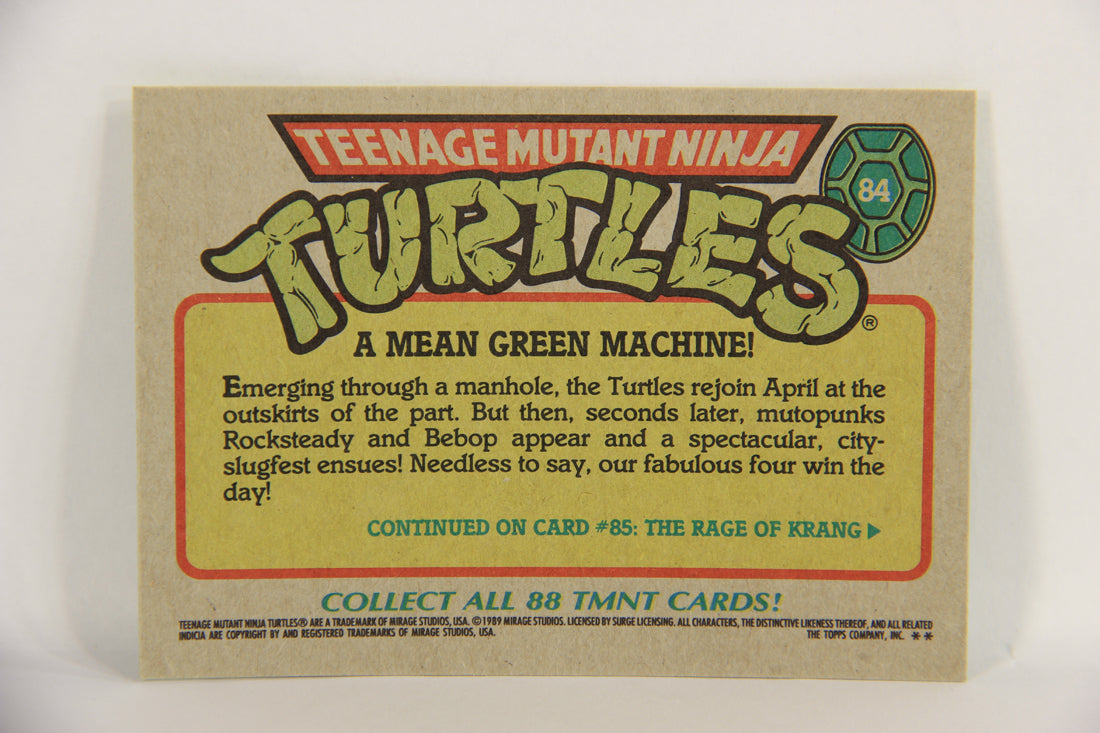 Teenage Mutant Ninja Turtles 1989 Trading Card #84 A Mean Green Machine ENG L018986