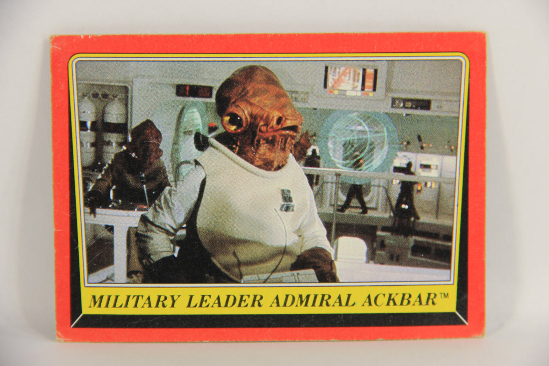 Star Wars ROTJ 1983 Card #124 Military Leader Admiral Ackbar ENG Topps L018989