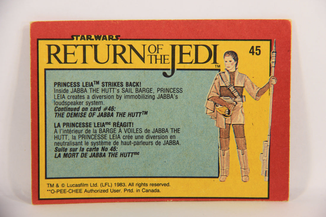 Star Wars ROTJ 1983 Trading Card #45 Princess Leia Strikes Back FR-ENG Canada L019003