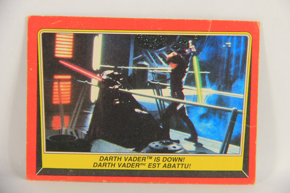 Star Wars ROTJ 1983 Trading Card #121 Darth Vader Is Down FR-ENG Canada L019021