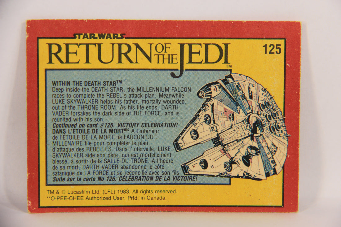 Star Wars ROTJ 1983 Trading Card #125 Within The Death Star FR-ENG Canada L019023