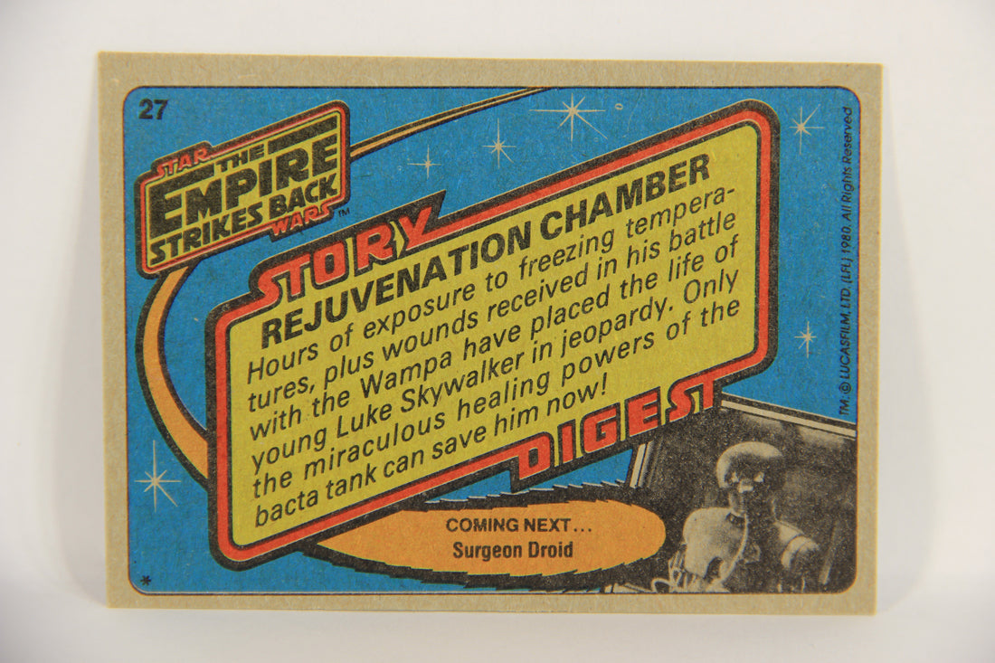 Star Wars Empire Strikes Back 1980 Card #27 Rejuvenation Chamber ENG L019024