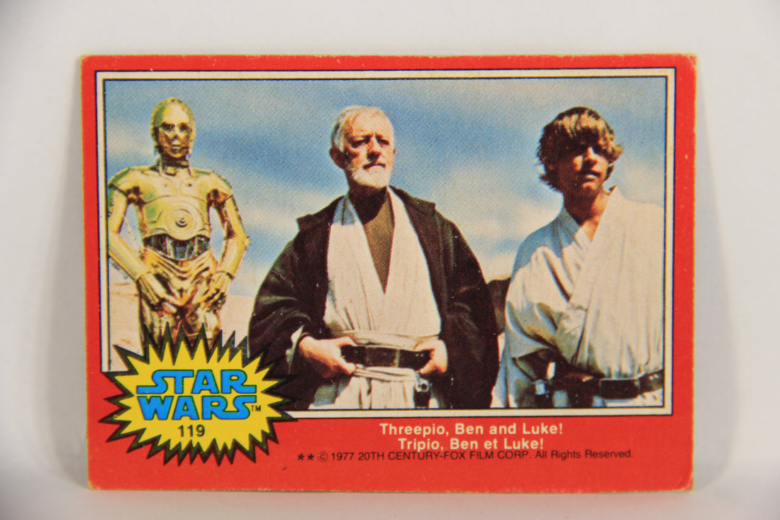 Star Wars 1977 Trading Card #119 Threepio Ben And Luke FR-ENG O-Pee-Chee L019045