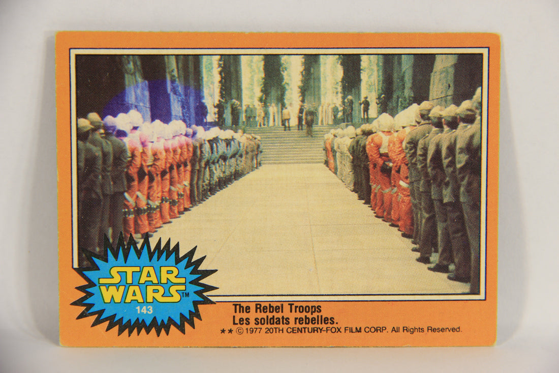 Star Wars 1977 Trading Card #143 The Rebel Troops Rare Printing Error FR-ENG L019049
