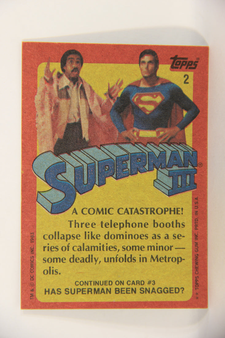 Superman 3 Topps 1983 Trading Card #2 A Comic Catastrophe ENG L019067