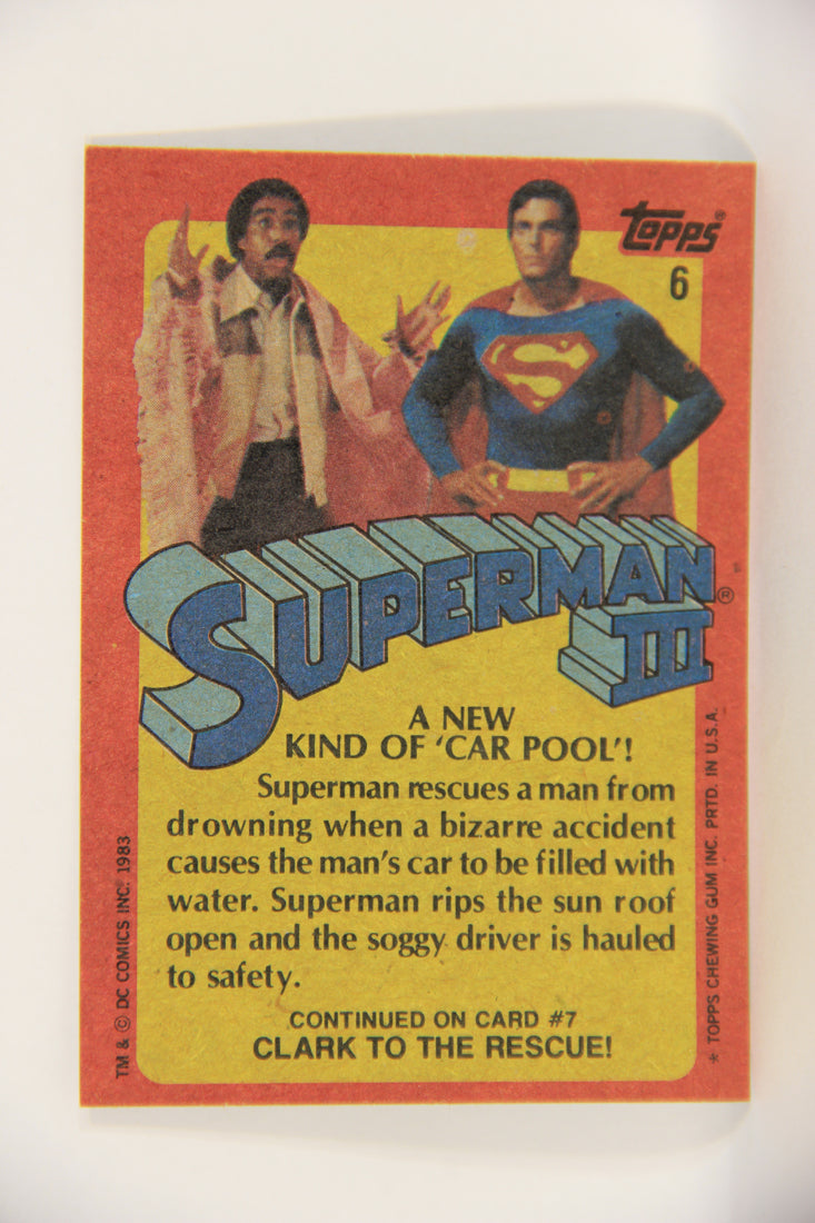 Superman 3 Topps 1983 Trading Card #6 A New Kind Of Car Pool ENG L019071