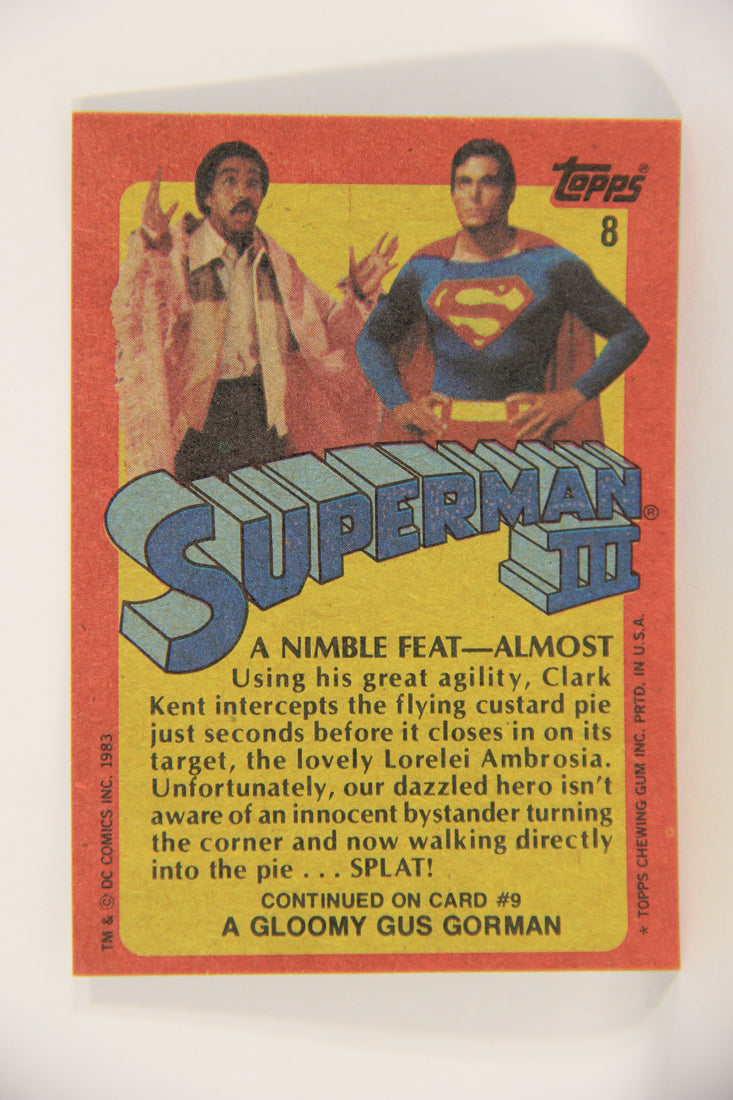 Superman 3 Topps 1983 Trading Card #8 A Nimble Feat - Almost ENG L019073