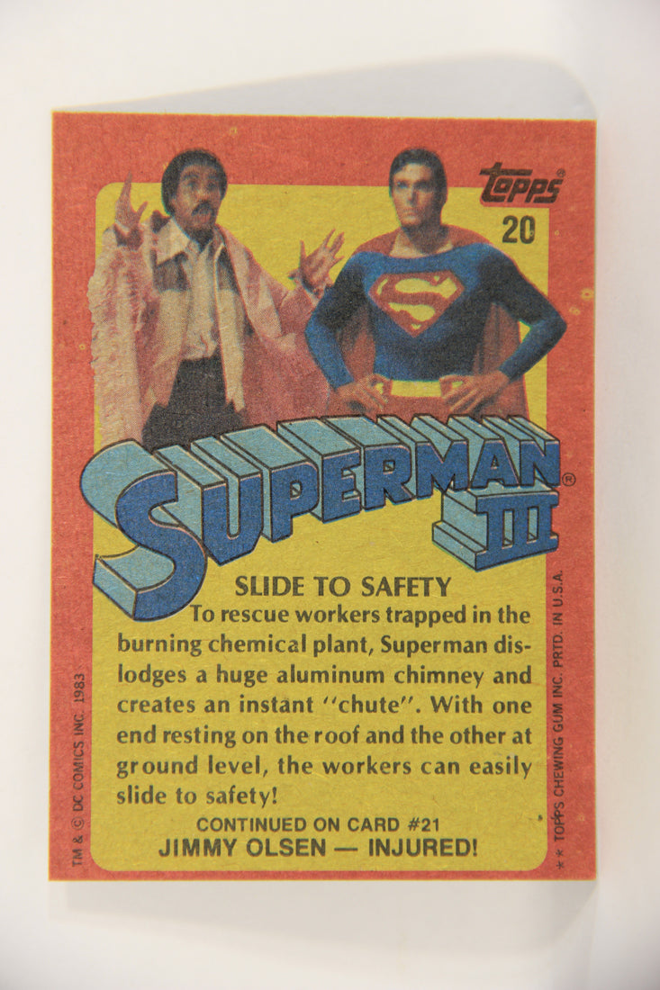 Superman 3 Topps 1983 Trading Card #20 Slide To Safety ENG L019085