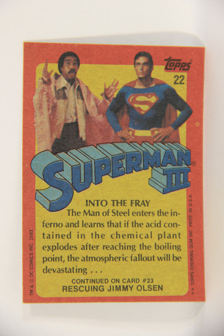 Superman 3 Topps 1983 Trading Card #22 Into The Fray ENG L019087