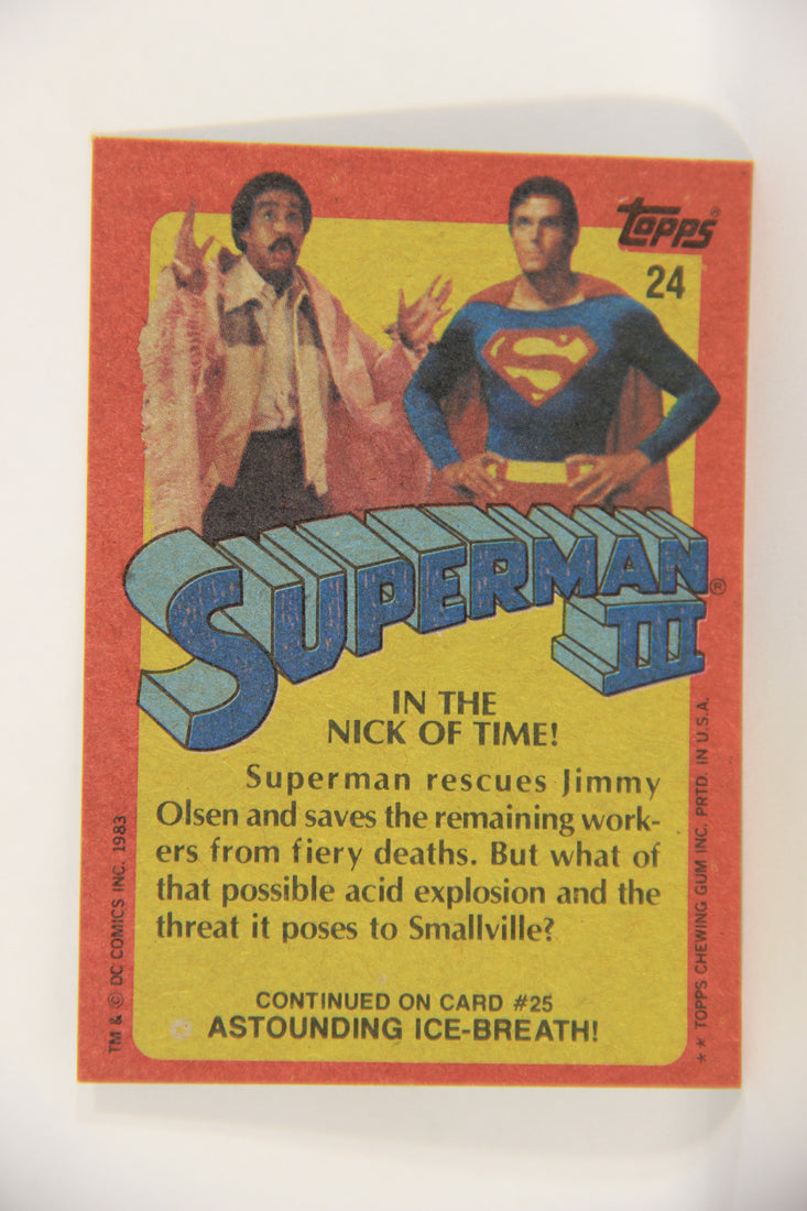 Superman 3 Topps 1983 Trading Card #24 In The Nick Of Time ENG L019089