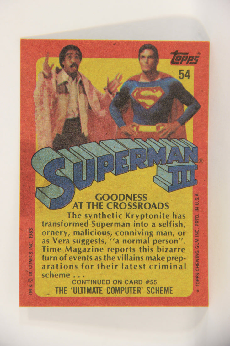 Superman 3 Topps 1983 Trading Card #54 Goodness At The Crossroads ENG L019119