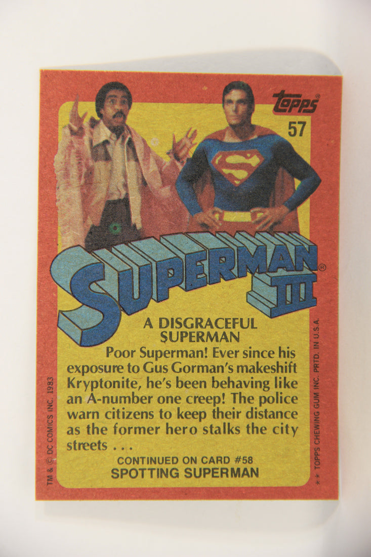 Superman 3 Topps 1983 Trading Card #57 A Disgraceful Superman ENG L019122