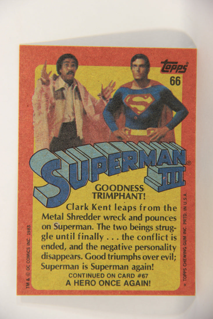 Superman 3 Topps 1983 Trading Card #66 Goodness Triumphant ENG L019131