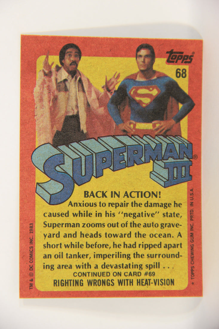 Superman 3 Topps 1983 Trading Card #68 Back Into Action ENG L019133