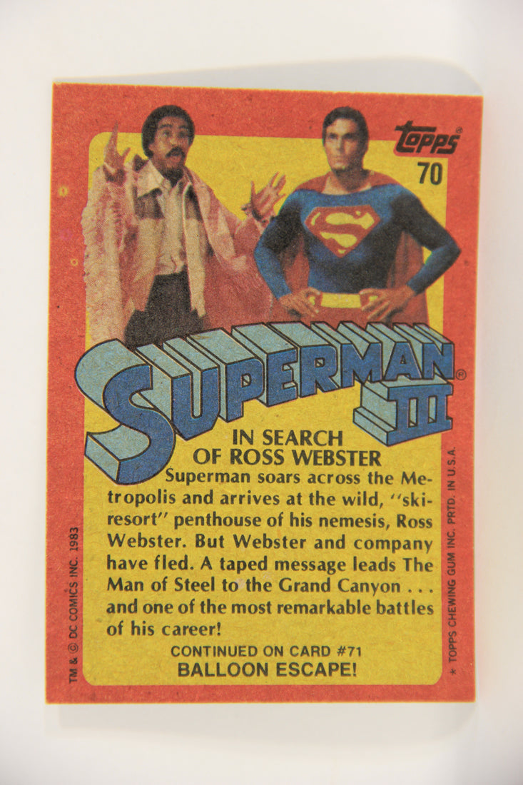 Superman 3 Topps 1983 Trading Card #70 In Search Of Ross Webster ENG L019135