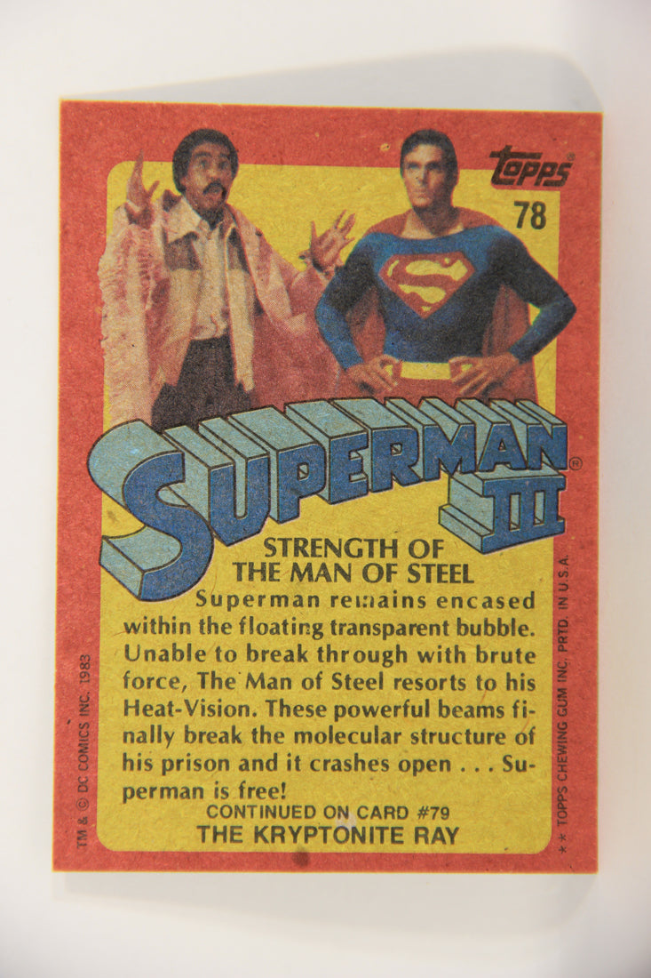 Superman 3 Topps 1983 Trading Card #78 Strength Of The Man Of Steel ENG L019143