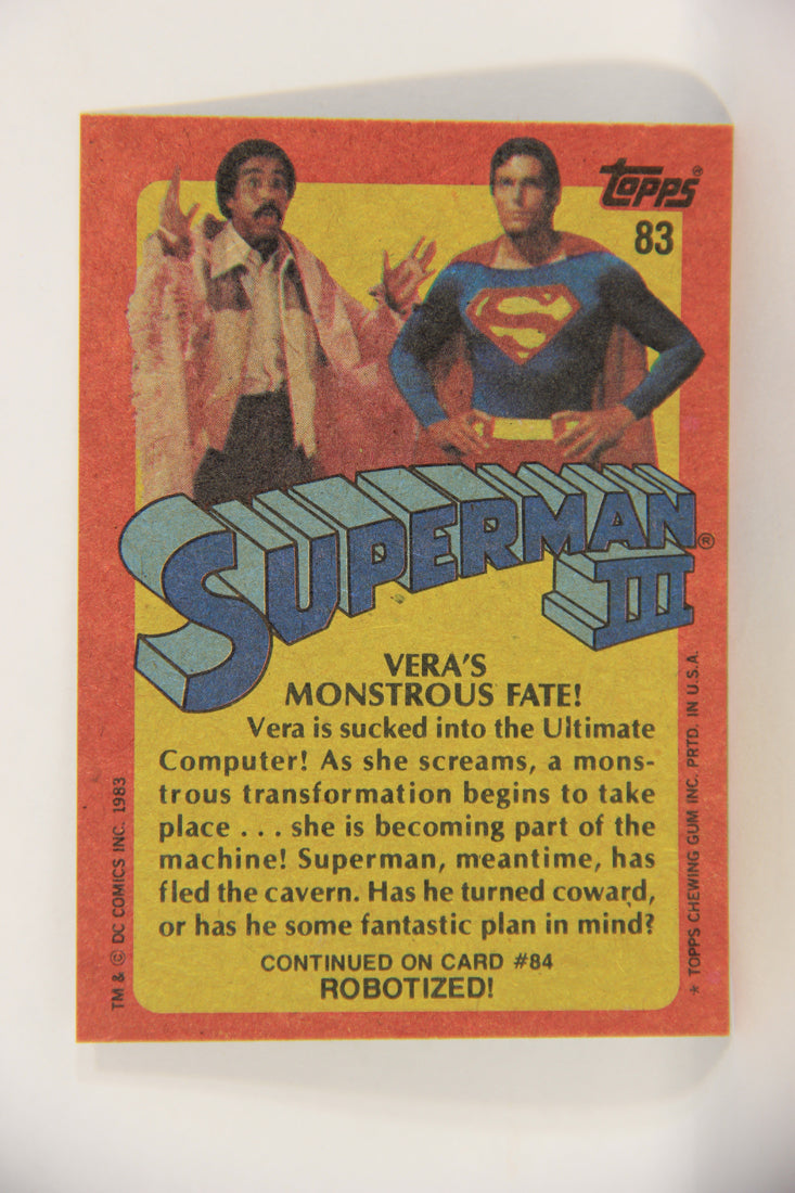 Superman 3 Topps 1983 Trading Card #83 Vera's Monstrous Fate ENG L019148
