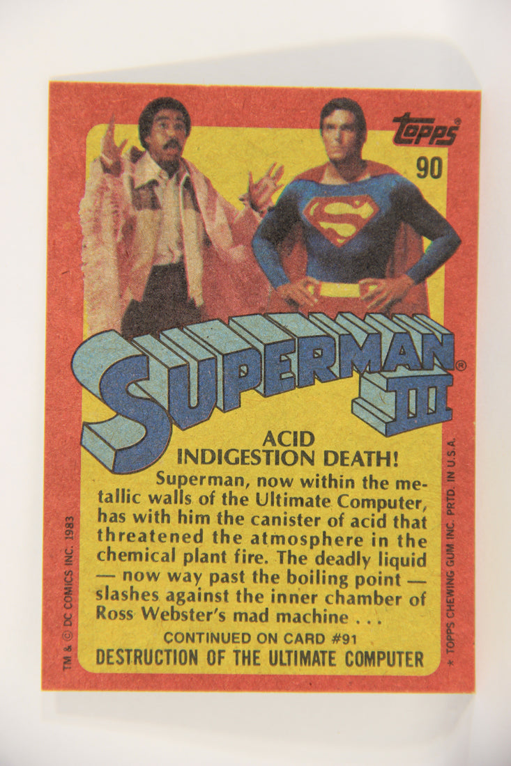 Superman 3 Topps 1983 Trading Card #90 Acid Indigestion Death ENG L019155