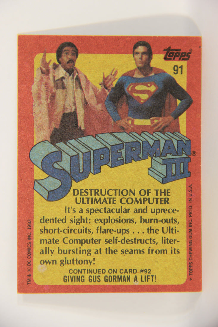 Superman 3 Topps 1983 Trading Card #91 Destruction Of The Ultimate Computer ENG L019156