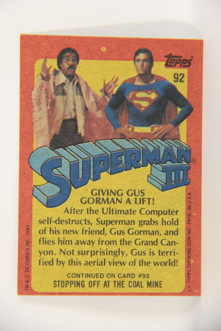 Superman 3 Topps 1983 Trading Card #92 Giving Gus Gorman A Lift ENG L019157
