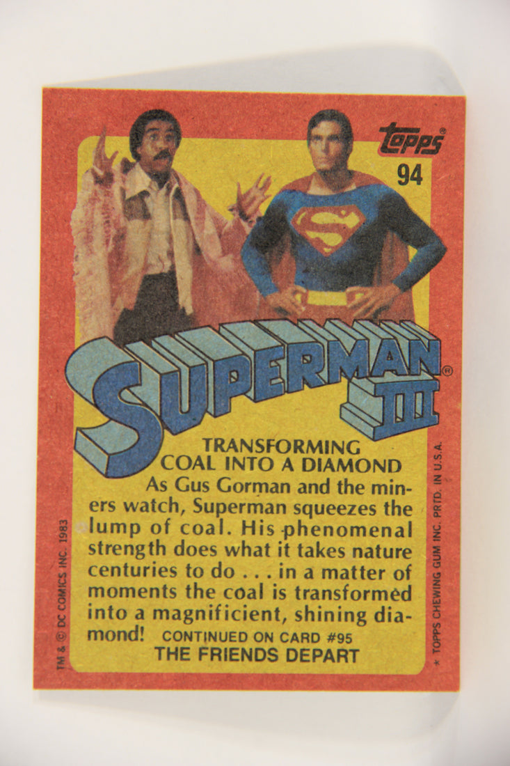 Superman 3 Topps 1983 Trading Card #94 Transforming Coal Into A Diamond ENG L019159