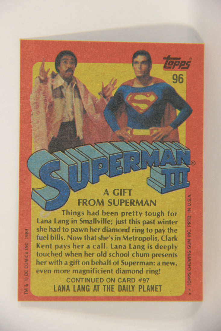 Superman 3 Topps 1983 Trading Card #96 A Gift From Superman ENG L019161