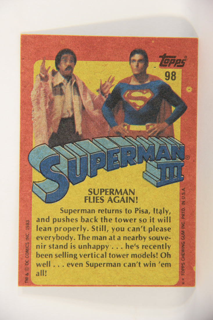 Superman 3 Topps 1983 Trading Card #98 Superman Flies Again ENG L019163