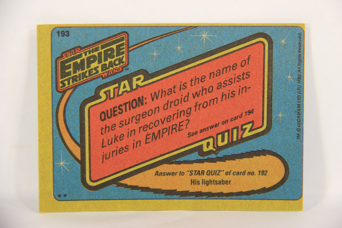 Star Wars Empire Strikes Back Trading Card #193 Corridors Of Bespin ENG L019174