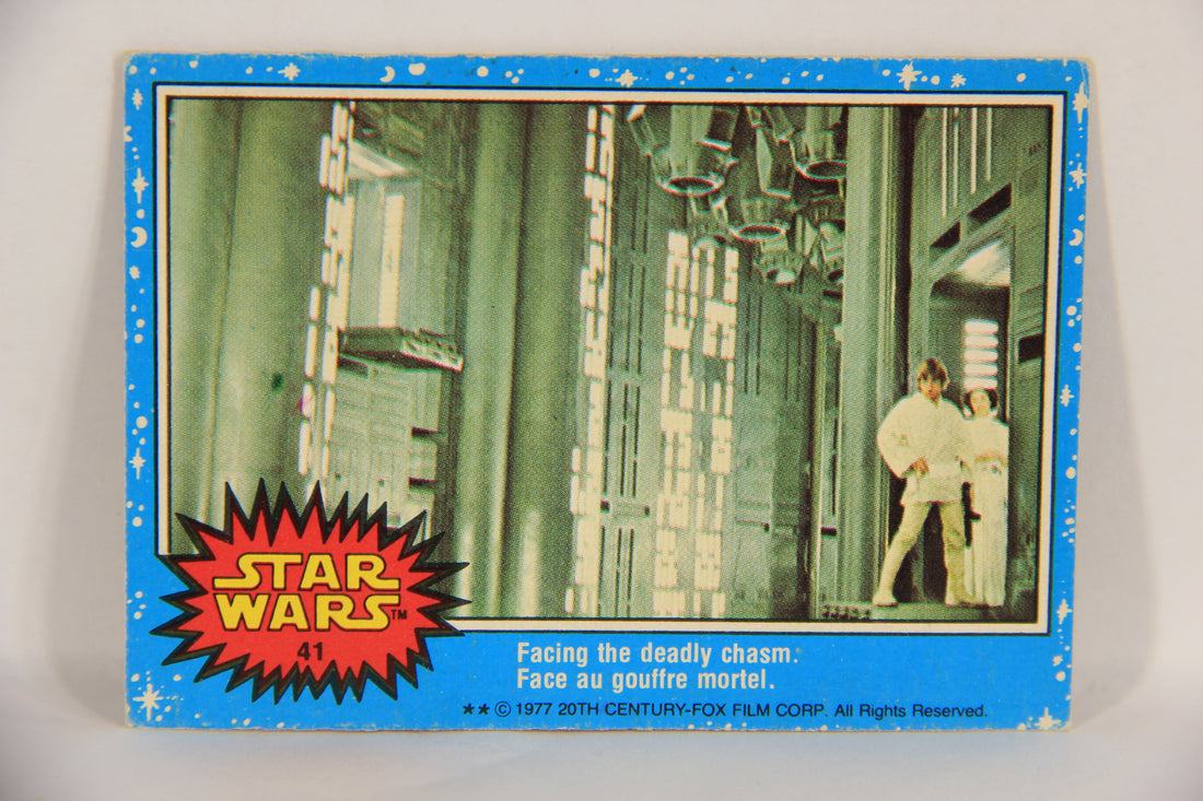 Star Wars 1977 Trading Card #41 Facing The Deadly Chasm FR-ENG O-Pee-Chee L019218